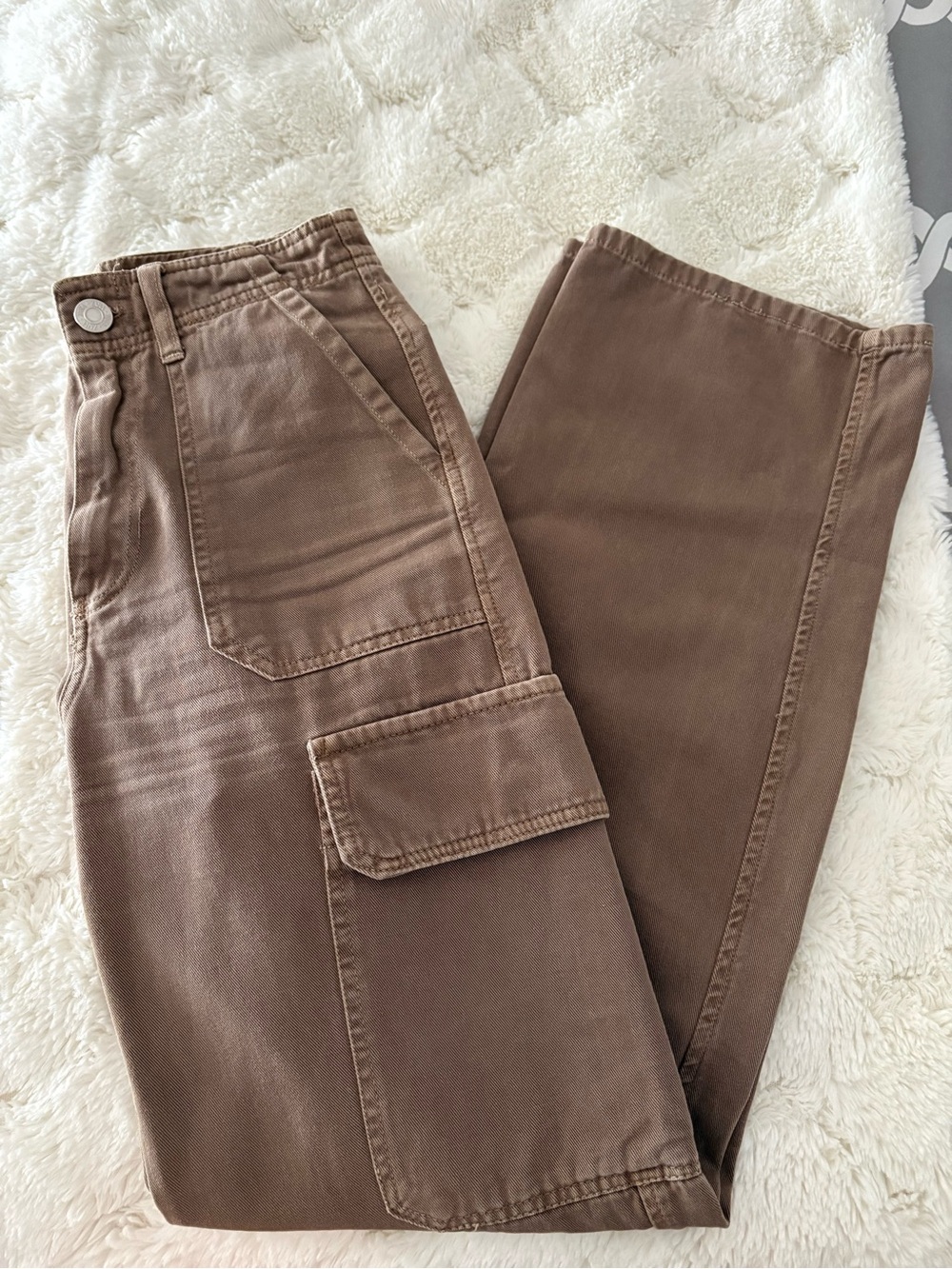 Zara Brown High-Waist Cargo Pants